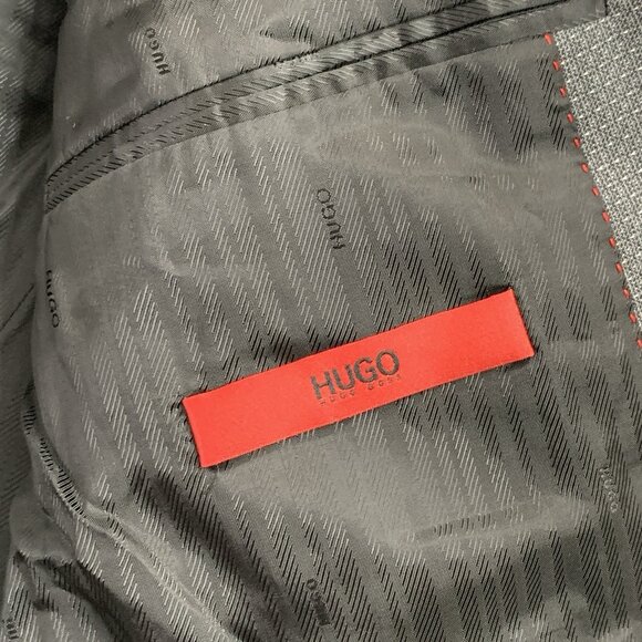 Boss Hugo Blazer Jacket Mens 40 R Jefferey Simmons182 Lanificio Di Tollegno Gray - Picture 9 of 15